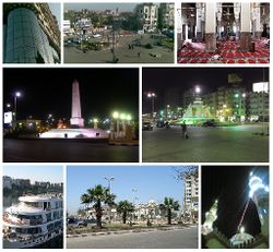 A collage of the different sights in Tesân.