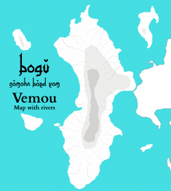 Map of Vemou with major cities